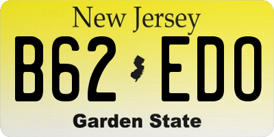 NJ license plate B62EDO