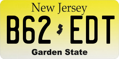 NJ license plate B62EDT