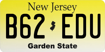 NJ license plate B62EDU