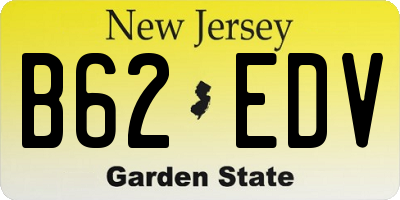 NJ license plate B62EDV