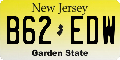 NJ license plate B62EDW