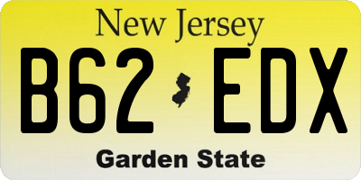 NJ license plate B62EDX