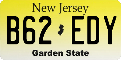 NJ license plate B62EDY