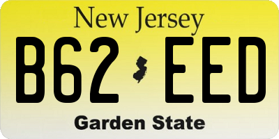 NJ license plate B62EED