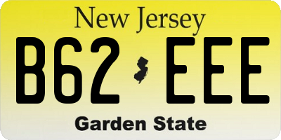 NJ license plate B62EEE