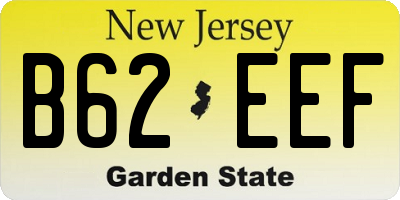 NJ license plate B62EEF