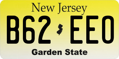 NJ license plate B62EEO