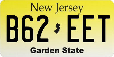NJ license plate B62EET