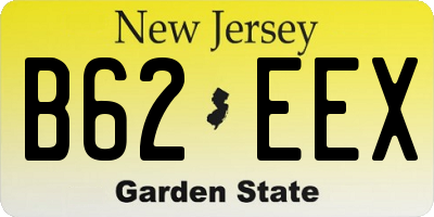 NJ license plate B62EEX