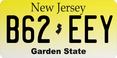 NJ license plate B62EEY