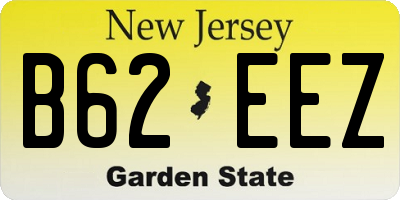 NJ license plate B62EEZ