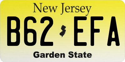 NJ license plate B62EFA