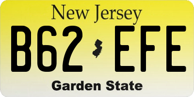 NJ license plate B62EFE