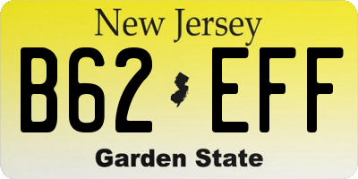 NJ license plate B62EFF