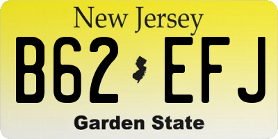 NJ license plate B62EFJ