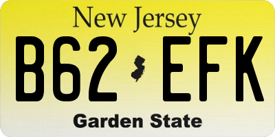 NJ license plate B62EFK