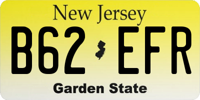NJ license plate B62EFR