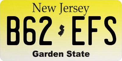 NJ license plate B62EFS
