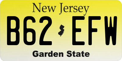 NJ license plate B62EFW