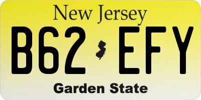 NJ license plate B62EFY
