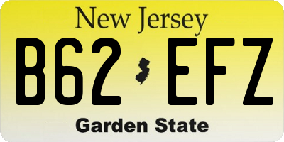 NJ license plate B62EFZ