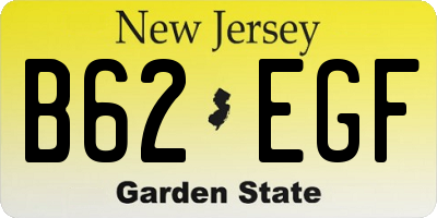 NJ license plate B62EGF