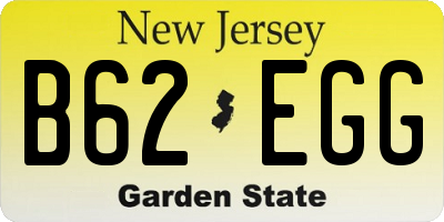 NJ license plate B62EGG