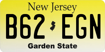 NJ license plate B62EGN