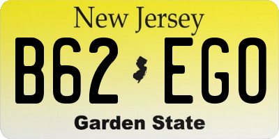 NJ license plate B62EGO