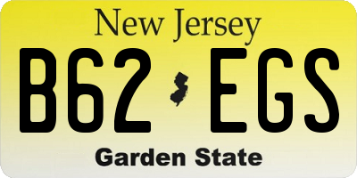 NJ license plate B62EGS