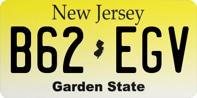 NJ license plate B62EGV