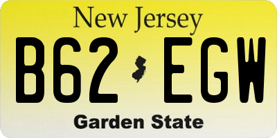 NJ license plate B62EGW