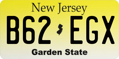 NJ license plate B62EGX