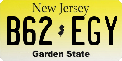 NJ license plate B62EGY