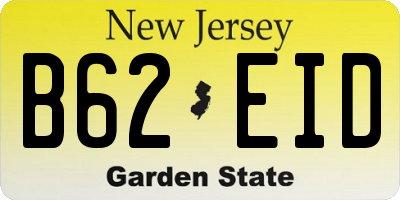 NJ license plate B62EID