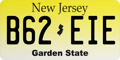 NJ license plate B62EIE