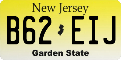 NJ license plate B62EIJ