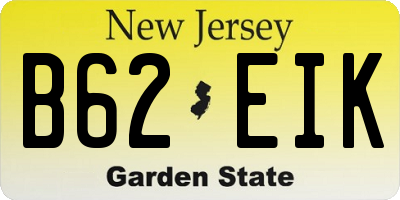 NJ license plate B62EIK