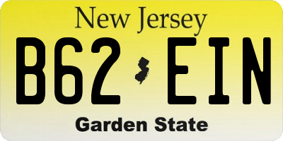 NJ license plate B62EIN