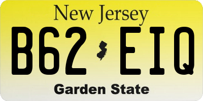 NJ license plate B62EIQ
