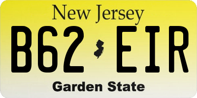 NJ license plate B62EIR