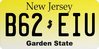 NJ license plate B62EIU