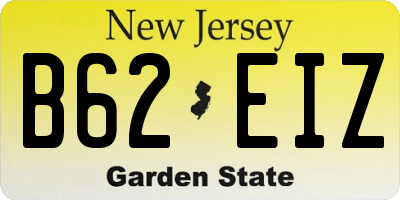 NJ license plate B62EIZ