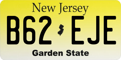 NJ license plate B62EJE