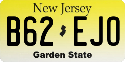NJ license plate B62EJO