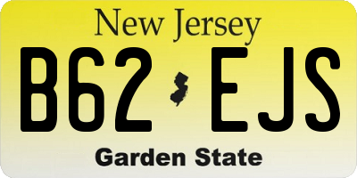 NJ license plate B62EJS