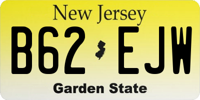 NJ license plate B62EJW