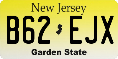 NJ license plate B62EJX