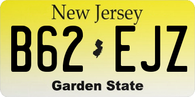 NJ license plate B62EJZ