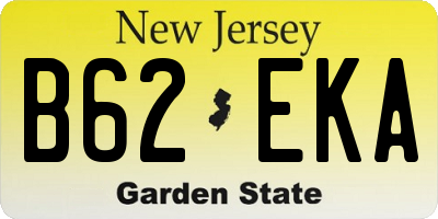 NJ license plate B62EKA